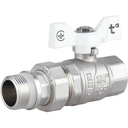 Кран кульовий Thermo Alliance "Американка" Forte 3/4" ВЗ прямий, антипротікання, метелик SF222W20 - фото 1