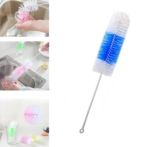 Йоршик щітка для миття пляшок і пляшок з гнучкою ручкою 28 см, Kitchen Master Блакитний 87040 - фото 1