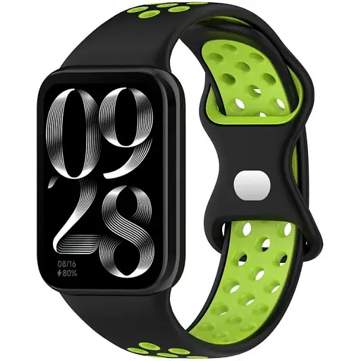 Ремешок DK для Xiaomi Mi Band 8 Pro Silicone Sport Band Nike (017600) (black / green) - фото 3