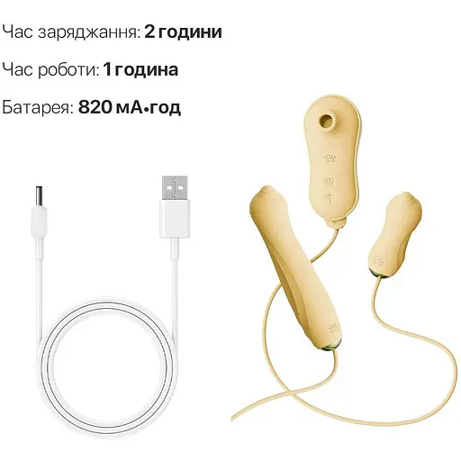 Набір 3в1 Zalo - Unicorn Set Yellow: віброяйце, пульсатор, вакуумний стимулятор - фото 5