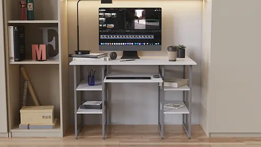 Компьютерный стол Ferrum-decor Скай 75x140x70 черный ДСП Дуб Сонома Труфель 16мм (FRD-103663) - фото 3