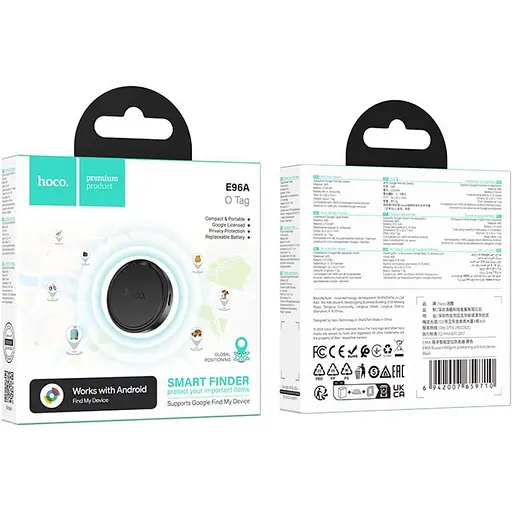 Брелок для поиска вещей Hoco E96A Black [151388] - фото 4