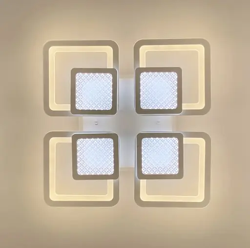 Люстра LED на 4+4 квадрата в белом цвете Line.F A 2727/4 RGB WH - фото 2