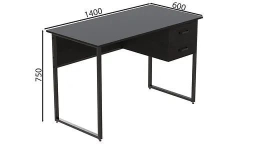 Компьютерный стол Таккота 76x140x60 черный ДСП Сосна Кембра 32мм FRD-101935 - фото 2