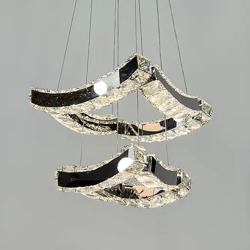 Элегантная хрустальная люстра на 2 яруса 28+20 см Ст. (T) C 206/2 (300+200) | Line F - фото 3