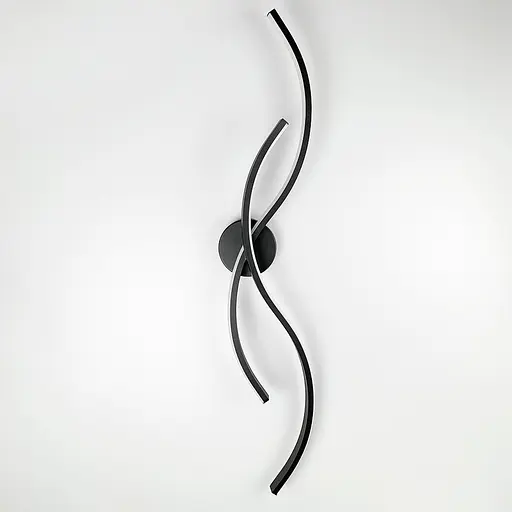 Настінний чорний бра Double Wave у 2-х розмірах Line F довжина 80 см Арт. WM35 BK - фото 2