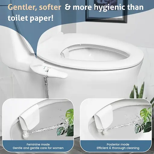 Універсальне біде-накладка SAMODRA Washer тонка під кришку, з боковим модулем, Біла (SMWDRW) - фото 4