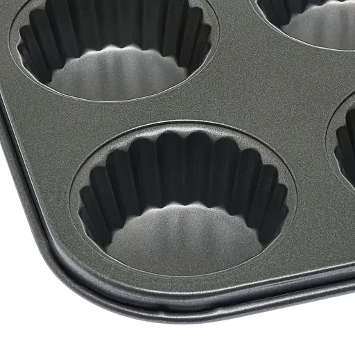 Форма для випікання кексів та мафінів на 12 комірок з антипригарним покриттям 35.5х27х3 см, A-plus Чорний 84294 - фото 5