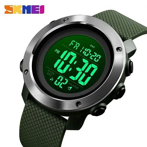 Мужские наручные спортивные часы Skmei 1416 Зеленый - фото 6