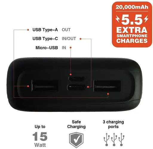 Портативная акустика JBL Charge 5 Green + Griffin 20000 mAh (JBLCHARGE5GRNPB) - фото 11