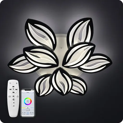 Люстра світлодіодна 517 Dlight 3color з пультом 165Вт Чорний (01797) - фото 1