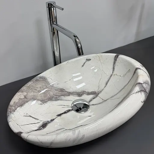 Умивальник VBI Vicenza sand glossy накладний VBI-014803, Мармур - фото 5