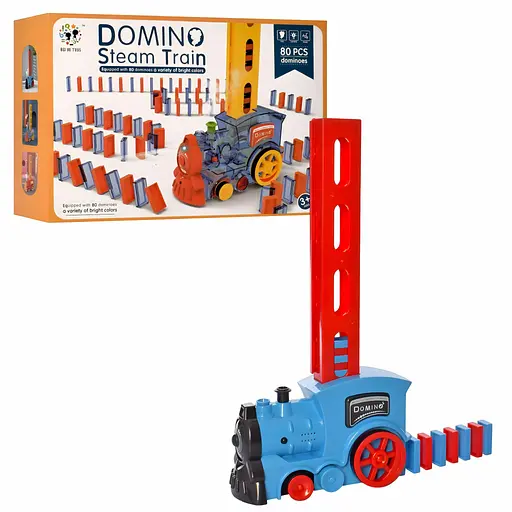 Детский поезд Domino Steam Train синий на 80 шт. (BY-4003ABC)
