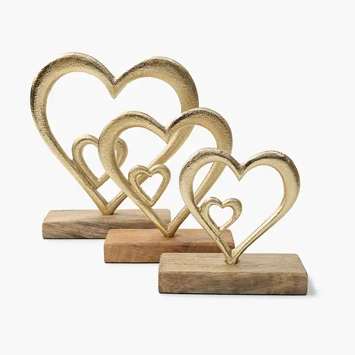 Декор алюмінієвий MBM HOME Серце на підставці золотий 110x50x115 мм (DH-ST-38 S GOLD) - фото 5