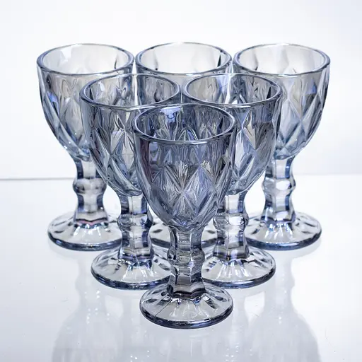 Набір чарок Diamond Blue 6 штук по 40 мл HP-19-278 прозорий чарка для міцних напоїв коктейлів шотів Yiwu HP-19-278 - фото 1