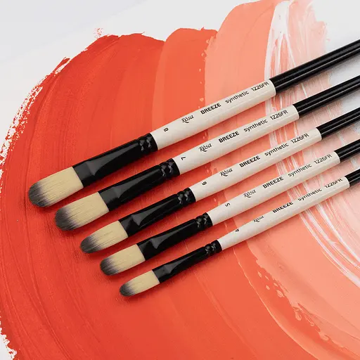 Пензель синтетика овальна BREEZE 1226FR №0 коротка ручка Rosa - фото 3