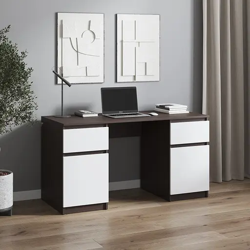 Компьютерный стол Vays, письменный стол с двумя тумбами, c ящиками без ручек R-34 - фото 10