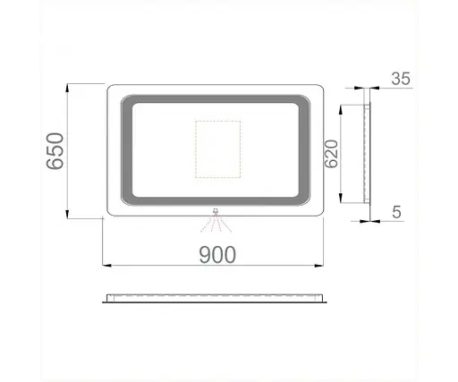 Дзеркало Sanwerk Лава "Вега" 90x65 (ZL0000185) - фото 2