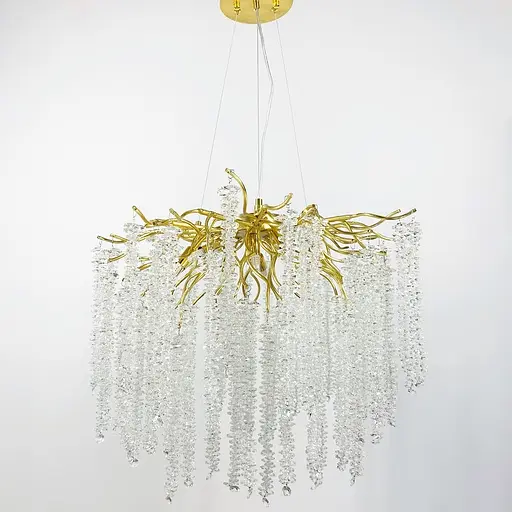 Подвесная люстра в корпусе золото с хрустальными камнями Line.F Диаметр 100см - фото 4