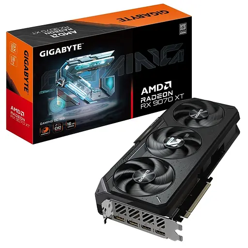Відеокарта AMD Radeon RX 9070 XT 16GB GDDR6 Gaming OC Gigabyte (GV-R9070XTGAMING OC-16GD) - фото 1