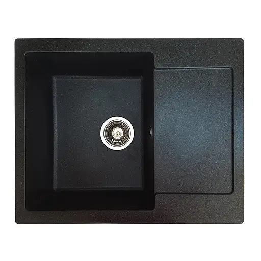 Кухонная мойка из искусственного камня прямоугольная WiZ №12 620х500 мм (Черная)