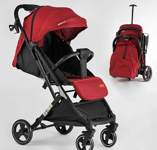 Прогулянкова дитяча коляска Joy Comfort L-52304 зі сталевою рамою, футкавером та підсклянником - фото 6
