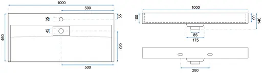 Умивальник Rea Goya 100 накладний/підвісний black mat REA-U8666, Чорний матовий - фото 6