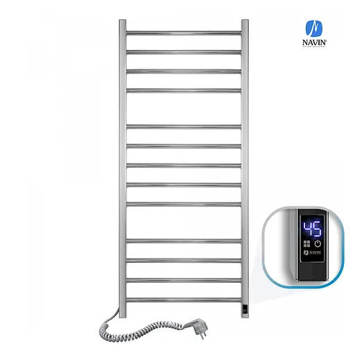 Электрический полотенцесушитель Navin Классик Квадро 500x1200 Sensor с таймером, левый 10-016153-5012, Хром, Левое, Электронный - фото 1