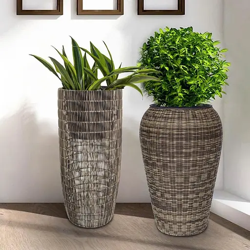 Кашпо Engard из искусственного ротанга 45х45x70 см (HA-06) - фото 5