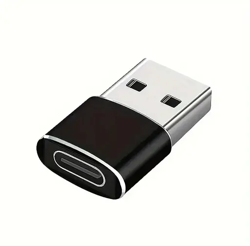 Перехідник з USB на Type-C OTG, USB Type-C. Чорний - фото 1