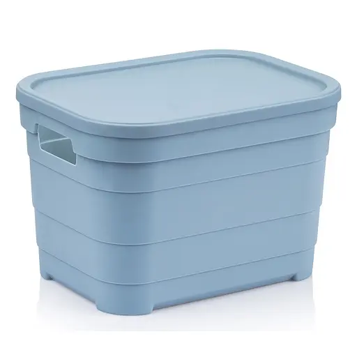 Корзина Idea Home Pyramid с крышкой 5 л 24x18x16.5 см голубая (00639 Blue)