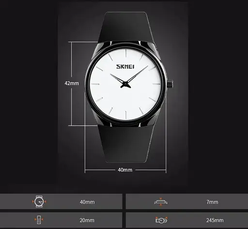 Наручний класичний годинник Skmei 1601S чорні - фото 3