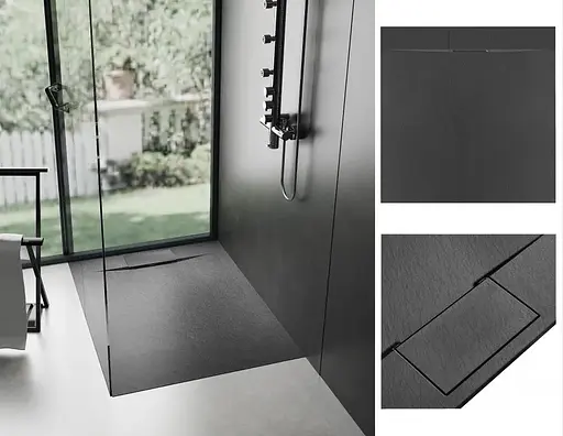 Душевой поддон Rea Bazalt 90x90 black REA-K3307 Черный матовый - фото 3