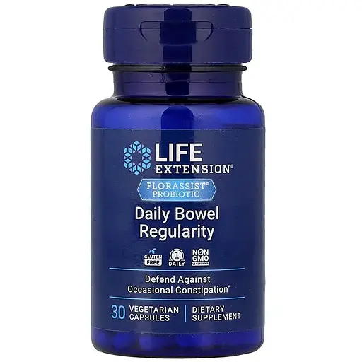 Пробиотики и пребиотики Life Extension Florassist Probiotic Daily Bowel Regularity, 30 вегакапсул - фото 1