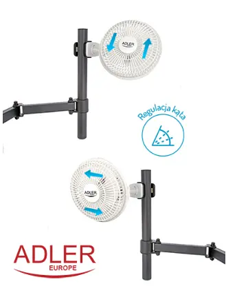 Вентилятор Adler AD 7317 с клипсой + основа 15 см - фото 3