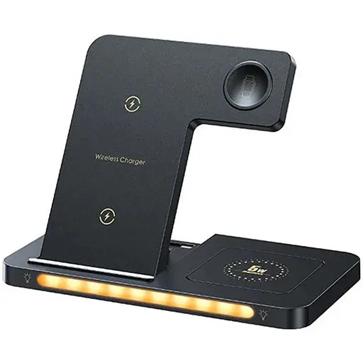 Зарядное устройство для беспроводной связи — док-станция Remax Minxl Pro Series 22 W 3-in-1 Foldable RP-W70 черная - фото 1