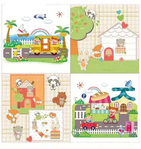 Коврик-пазл, 4 элемента, 60x60 см, в пленке, C68877