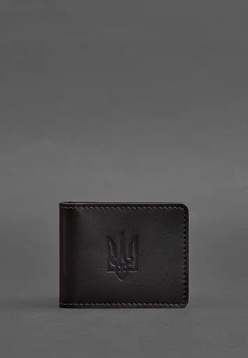 Кожаная обложка для удостоверения с гербом темно-коричневая - фото 2