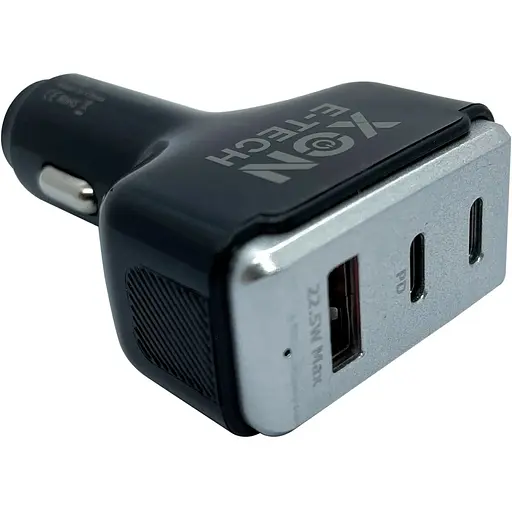 Автомобільний зарядний пристрій XON MaxCharge Type-C 82.5W 2 x Type-C PD30 + Type-A 15V/1.5A Black (5060948063500) - фото 3