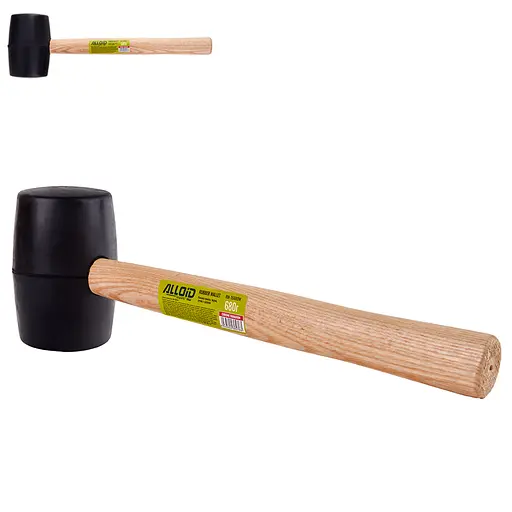 Киянка гумова Alloid ручка з деревини чорна 680 г (RM-16680W) - фото 3