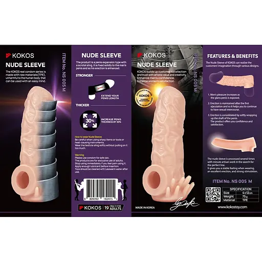 Насадка на член Kokos Nude Sleeve NS 005 M - фото 5