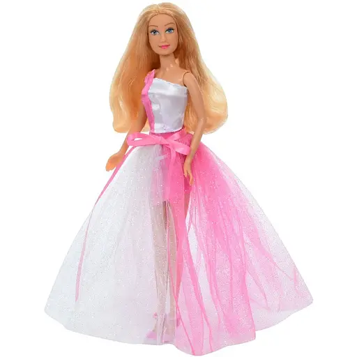 Дитяча іграшкова Лялька Bambi 8456 у бальній сукні Рожевий - фото 1