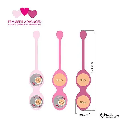Вагінальні кульки FeelzToys FemmeFit Advanced, 3 шт., рожевий - фото 5