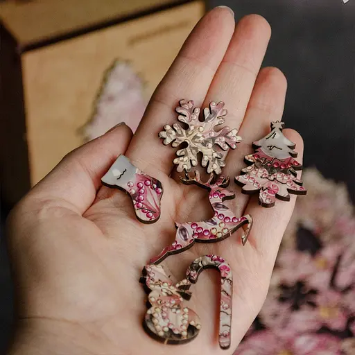 Пазл деревяний Ялинка Квіткова, А2, 300+ елементів, Дерев’яна коробка - фото 4