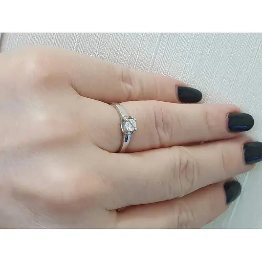 Срібне кільце Агні ГАЛА з фіанітом. 1108/1Р-CZ 16,5 - фото 2