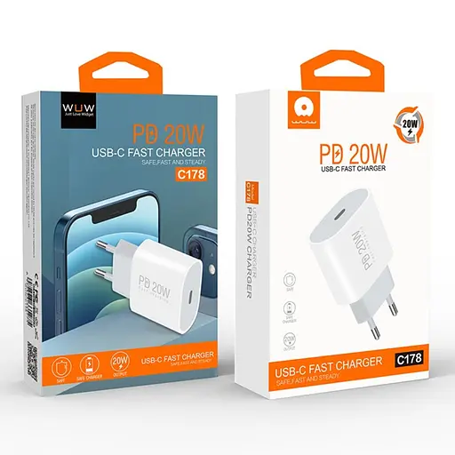Сетевое зарядное устройство для WUW-C178 1Type-C PD20W белый - фото 2