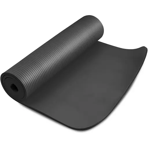 Мат для фитнеса и йоги Hop-Sport HS-N010GM 1см черный - фото 4