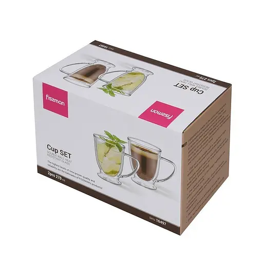 Чашка Fissman с двойными стенками 2 шт. 270 мл (16497) - фото 4