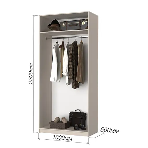 Шафа 2-дверна MebelStar Оскар ДСП BG, стандарт 100x52x220 см Антрацит (MBS-4480) - фото 3