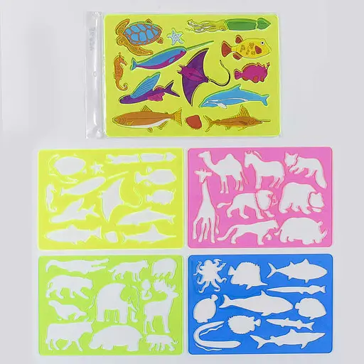 Трафарет Тварини С 36994, Ціна за 1 аркуш, у пакеті МІКС - фото 1